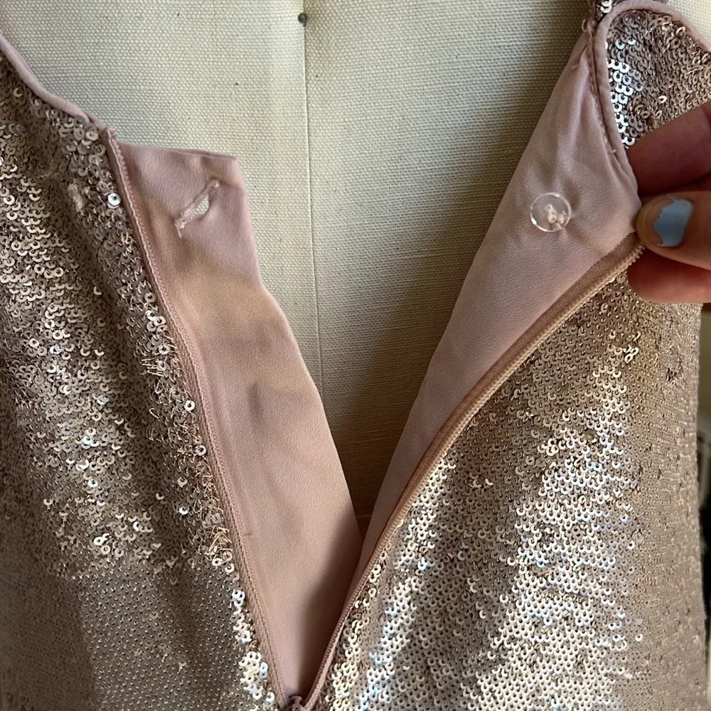 Gorgeous rose silver sequin dress size L, by C/MEO Collective - Picture 7 of 11